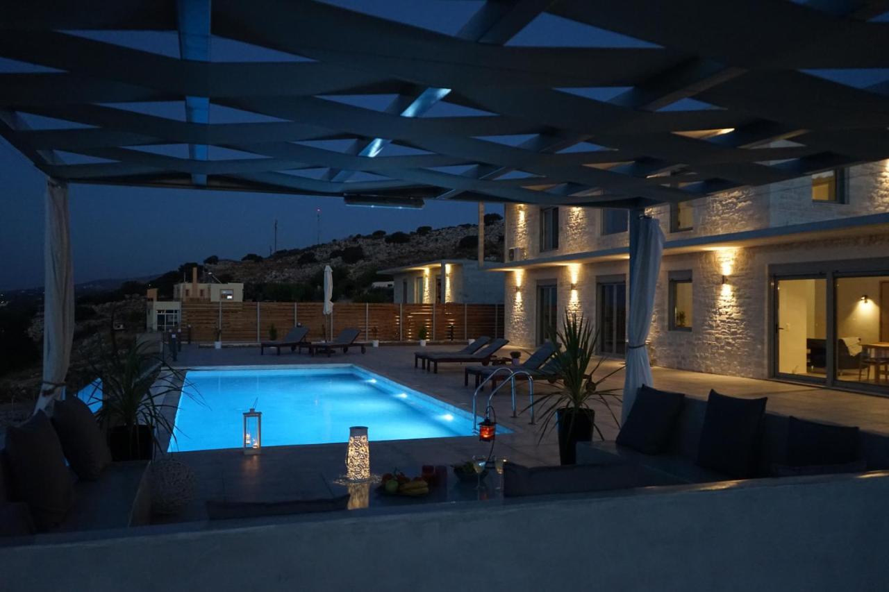 Eva Villas West With Infinity Pool & And Panoramic Sea View Jeráni Haníon Kültér fotó
