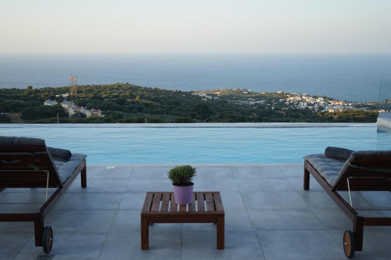 Eva Villas West With Infinity Pool & And Panoramic Sea View Jeráni Haníon Kültér fotó