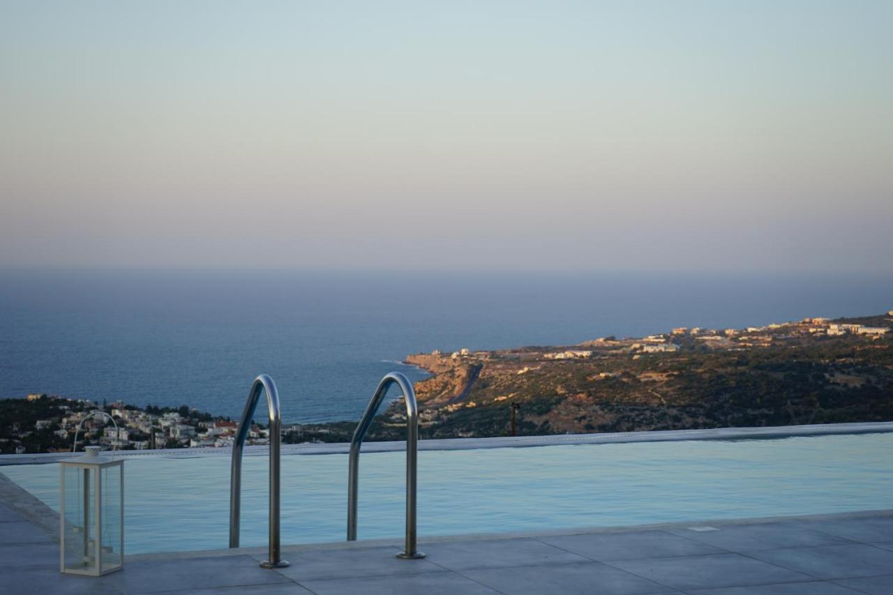 Eva Villas West With Infinity Pool & And Panoramic Sea View Jeráni Haníon Kültér fotó