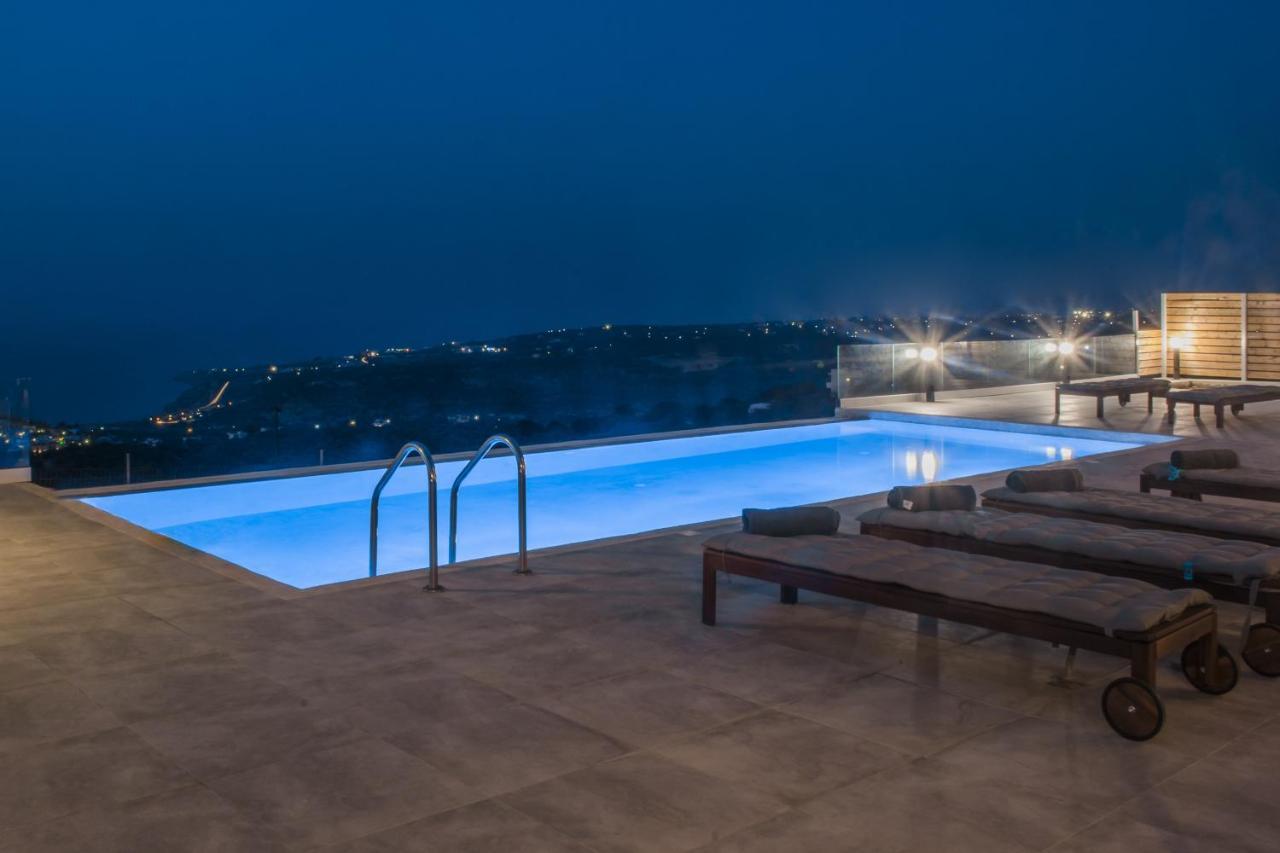 Eva Villas West With Infinity Pool & And Panoramic Sea View Jeráni Haníon Kültér fotó
