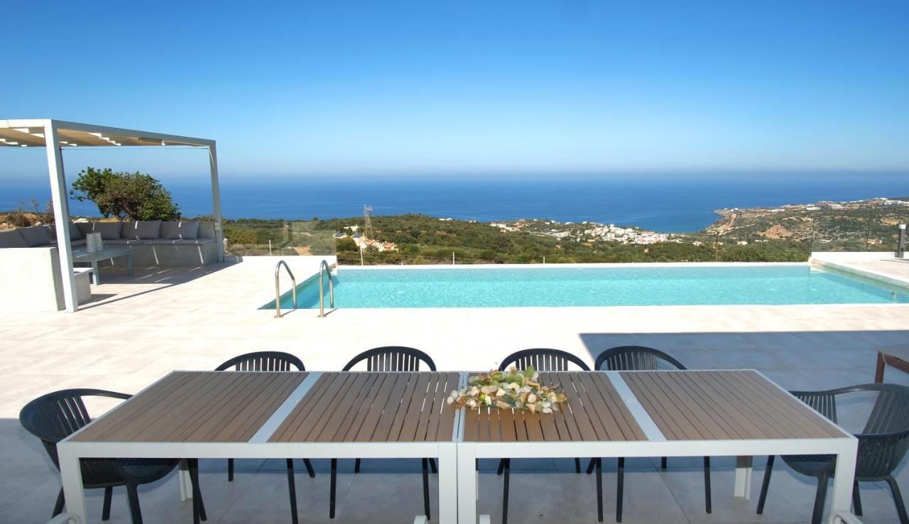 Eva Villas West With Infinity Pool & And Panoramic Sea View Jeráni Haníon Kültér fotó