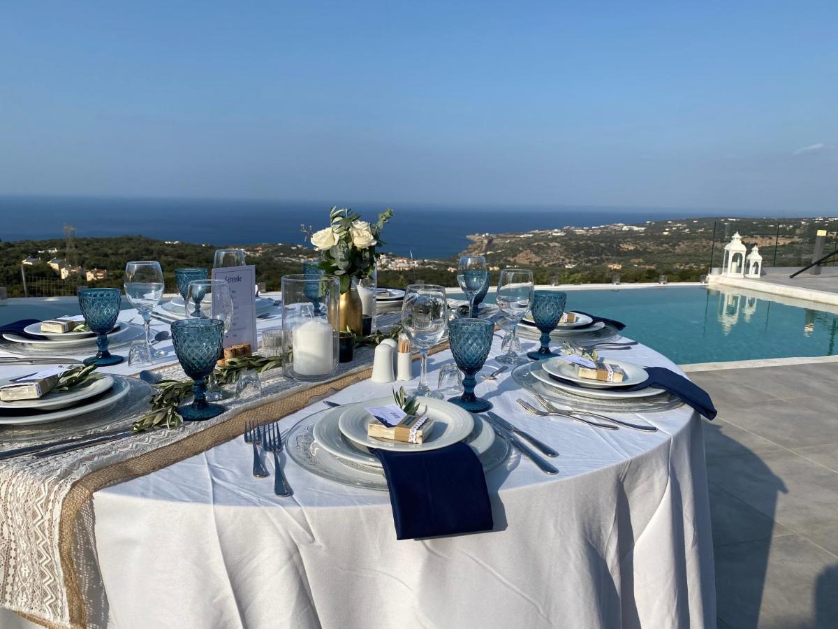 Eva Villas West With Infinity Pool & And Panoramic Sea View Jeráni Haníon Kültér fotó